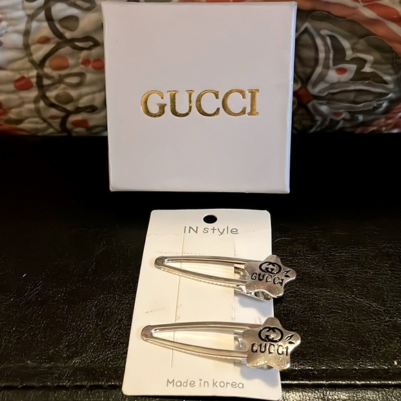 Fashion hair pins . Beautiful silver . Not authentic. Closet clear out . - Picture 1 of 4